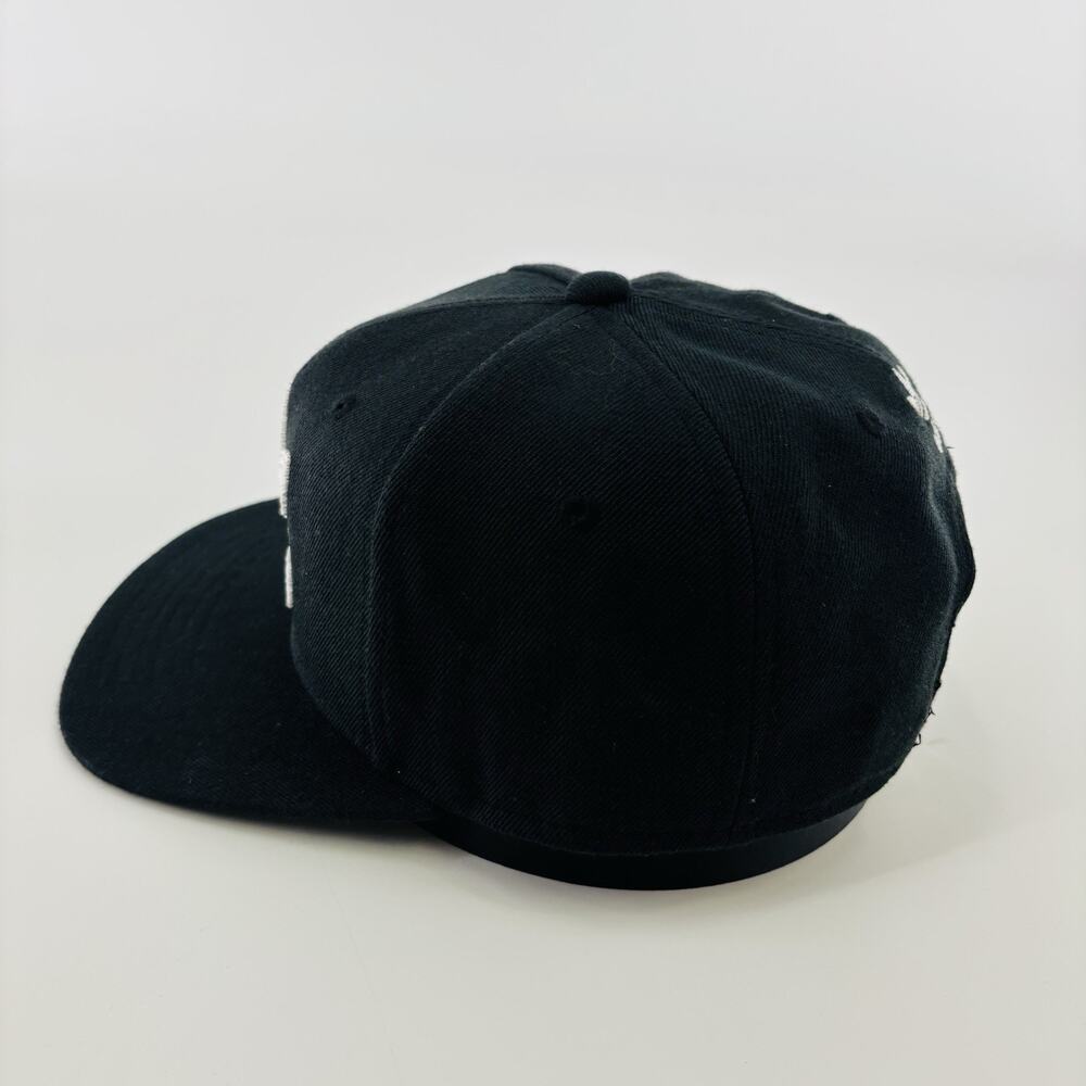 ADIDAS Men's Original White Trefoil Chain Logo Black Snapback Hat Cap One Size - Picture 3 of 8